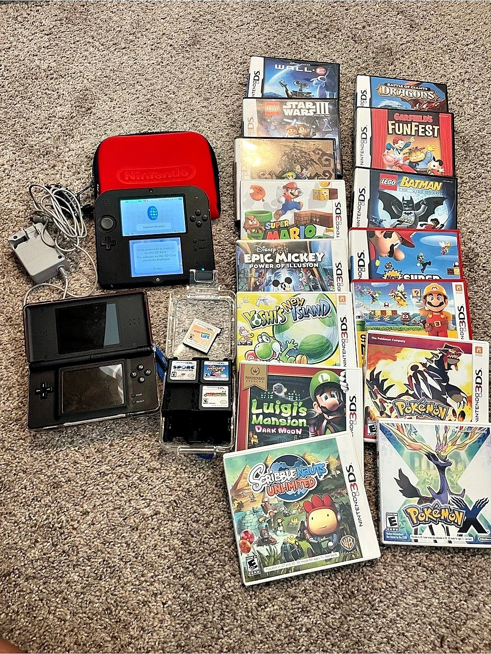 Nintendo 2DS & DS System Bundle with 19 Games & Accessories